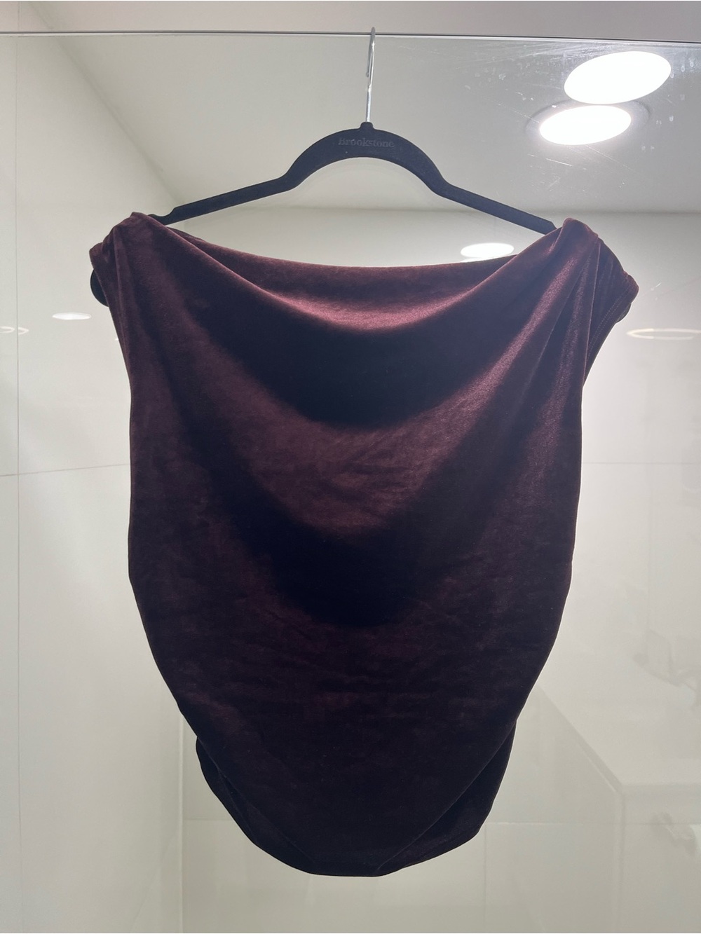 One-Shoulder Velvet Plum Top